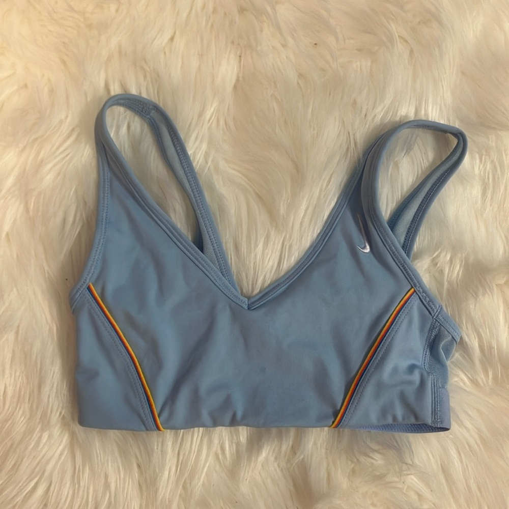 NIKE blue sports bra v-neck